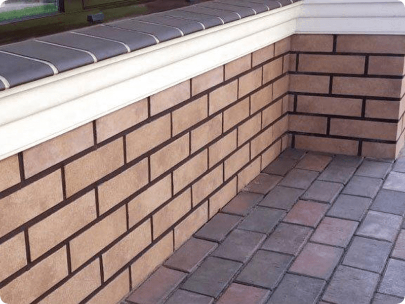 Фото отделка фундамента кирпичём