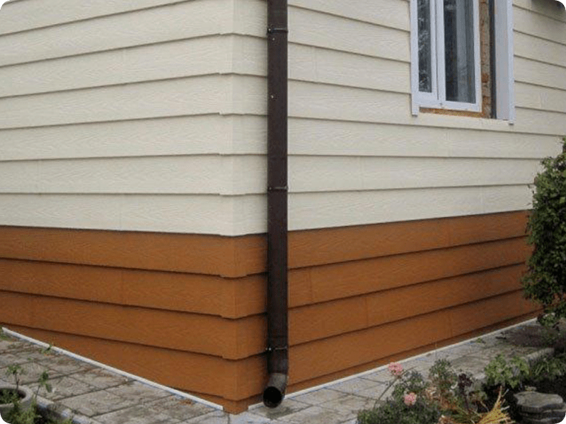 Фото отделка фундамента металлопрофилем