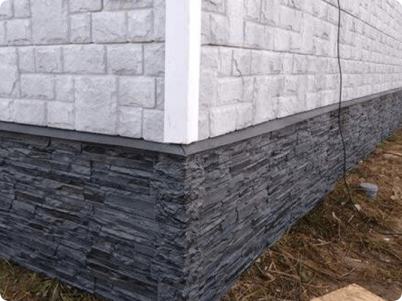 Фото отделка фундамента пластиком ПВХ